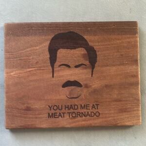 Ron Swanson Meat Torando Parks and Rec Cutting board plaque